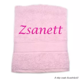Neves törölköző hímzett Zsanett felirattal