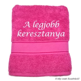 Hímzett törölköző A legjobb keresztanya felirattal