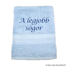 Hímzett törölköző „A legjobb sógor" felirattal