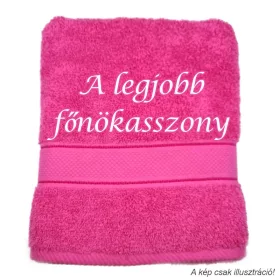 Hímzett törölköző A legjobb főnökasszony felirattal