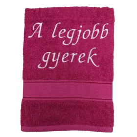Hímzett törölköző „A legjobb gyerek" felirattal (lányos)