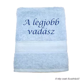 Hímzett törölköző „A legjobb vadász" felirattal