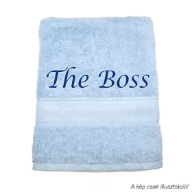 Hímzett törölköző The Boss felirattal