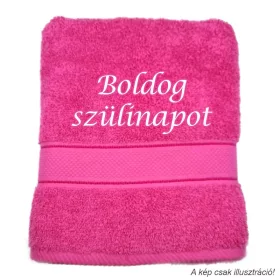Hímzett törölköző Boldog szülinapot felirattal