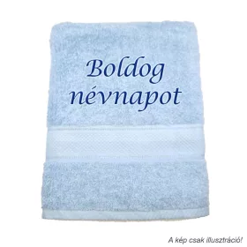 Hímzett törölköző Boldog névnapot felirattal