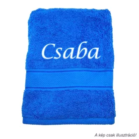 Neves törölköző hímzett Csaba felirattal