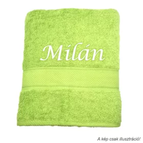 Neves törölköző hímzett Milán felirattal