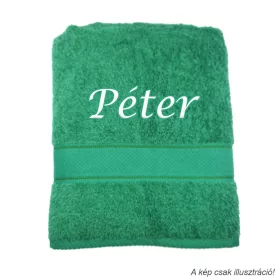 Neves törölköző hímzett Péter felirattal