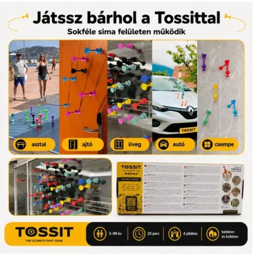 Tossit Family Pack – Tapadós darts játék, 13 darabos készlet