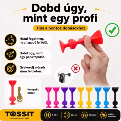 Tossit Family Pack – Tapadós darts játék, 13 darabos készlet