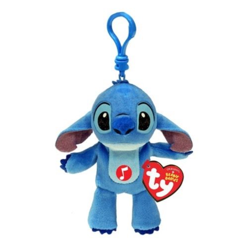 TY Beanie Babies plüss figura kulcstartó: Disney Lilo & Stitch - Stitch, a csillagkutya hanggal (8,5 cm)