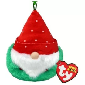 Ty Beanie Boos plüss figura kulcstartó – Topsy, a törpe piros kalappal (8,5 cm)