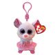 Beanie Boos Nina - Fehér balerina egér plüss kulcstartó (8,5 cm)