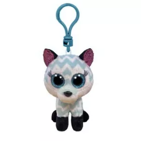 Beanie Boos Atlas – Fehér-türkiz róka plüss kulcstartó (8,5 cm)