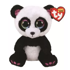 Beanie Boos Paris - Panda lila mancsú plüssfigura (15 cm)