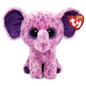 Beanie Boos Éva - Rózsaszín-lila foltos elefánt plüss figura (15 cm)