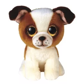 Beanie Boos Hugo - Barna-fehér kutya plüssfigura (15 cm)