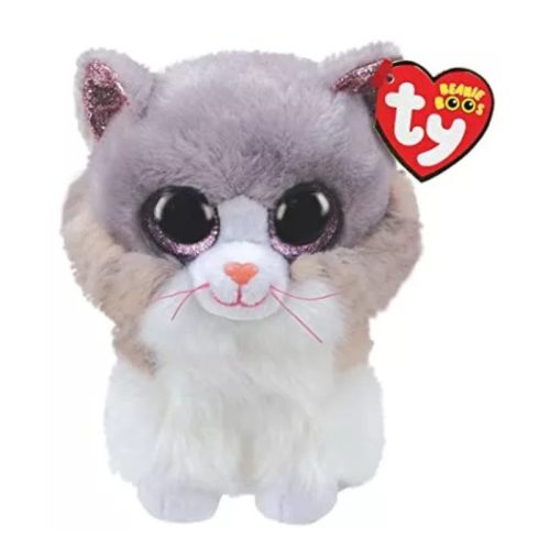 Beanie Boos Asher - Szürke-fehér macska plüss figura (24 cm)