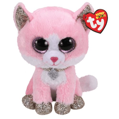 Ty Beanie Boos plüss figura - Fiona, a rózsaszín macska (24 cm)