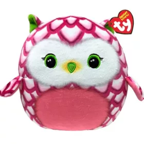   Ty Squishy Beanies párna alakú plüss figura - Tootie, a rózsaszín bagoly (22 cm)