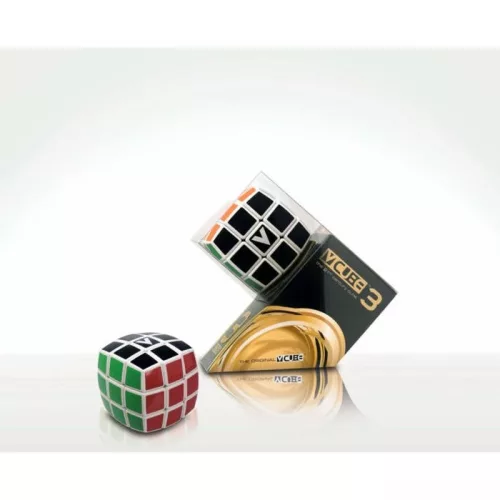 V-CUBE 3x3 versenykocka – fehér alapszínű, lekerekített formájú
