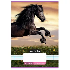 Nebulo A/5 vonalas füzet – Cuki minták Lovas (14-32, 1. osztály)