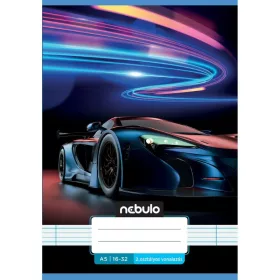Nebulo A/5 vonalas füzet – Vagány minták Autós (16-32, 2. osztály)