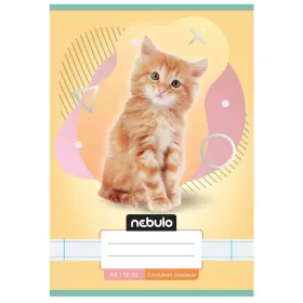   Nebulo A/5 vonalas füzet - Állatos minták Cicás (12-32, 3. osztály)