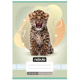   Nebulo A/5 vonalas füzet - Állatos minták Leopárd (12-32, 3. osztály)