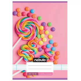   Nebulo A/5 vonalas füzet - Cuki minták Cukorkás (12-32, 3. osztály)
