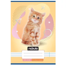 Nebulo A/5 vonalas füzet – Állatos minták Cica (21-32, 4. osztály)