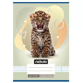 Nebulo A/5 vonalas füzet – Állatos minták Leopárd (21-32, 4. osztály)