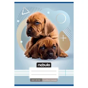 Nebulo A/5 vonalas füzet – Állatos minták Két kutya (21-32, 4. osztály)