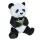 Ülő panda plüss figura bambusszal (25 cm)